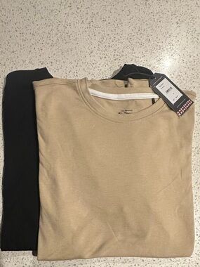 Ben Sherman Short Sleeve Crewneck Tee in Beige and Black